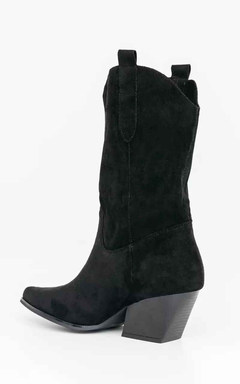 Boots with suede look Black