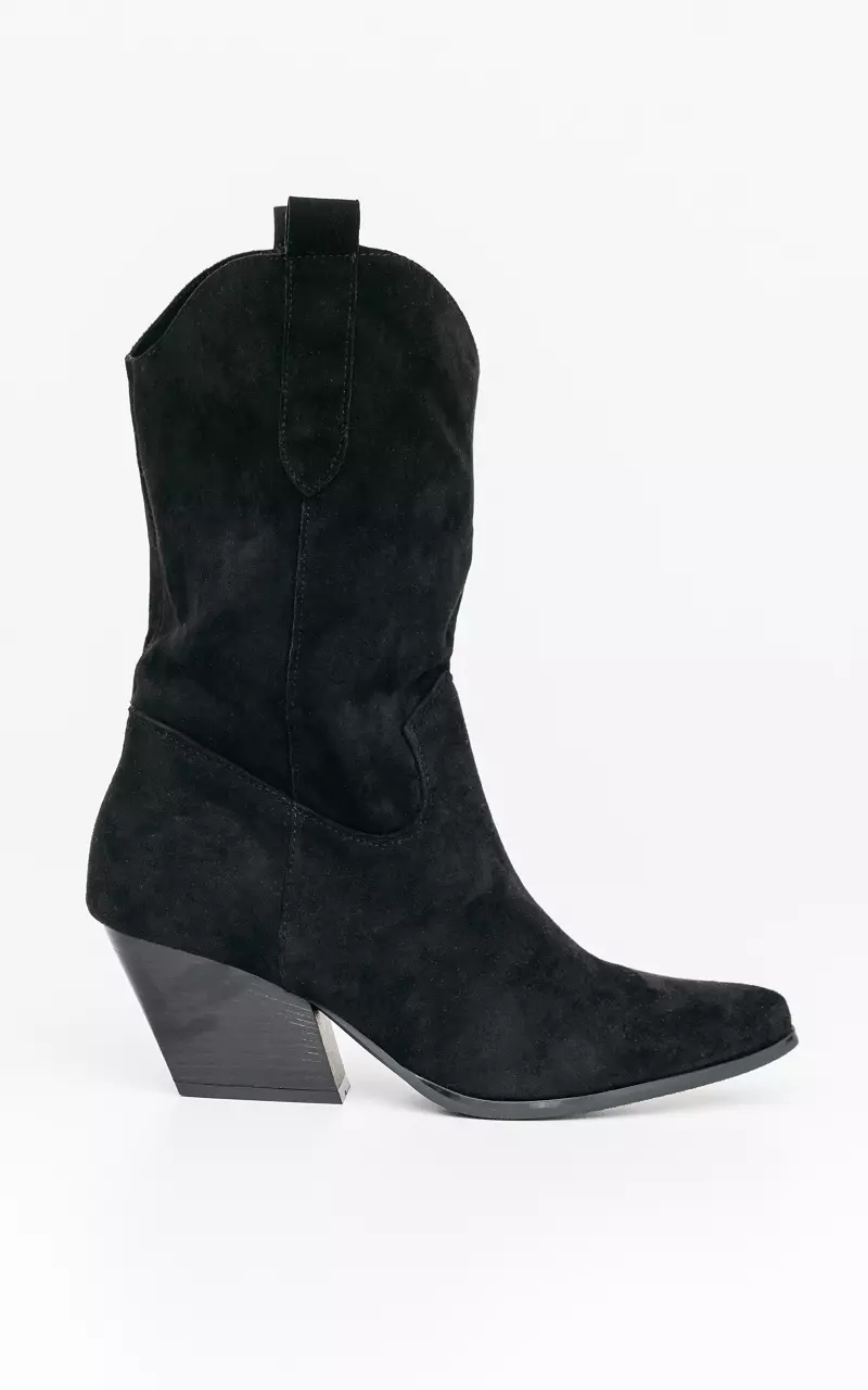 Boots with suede look Black