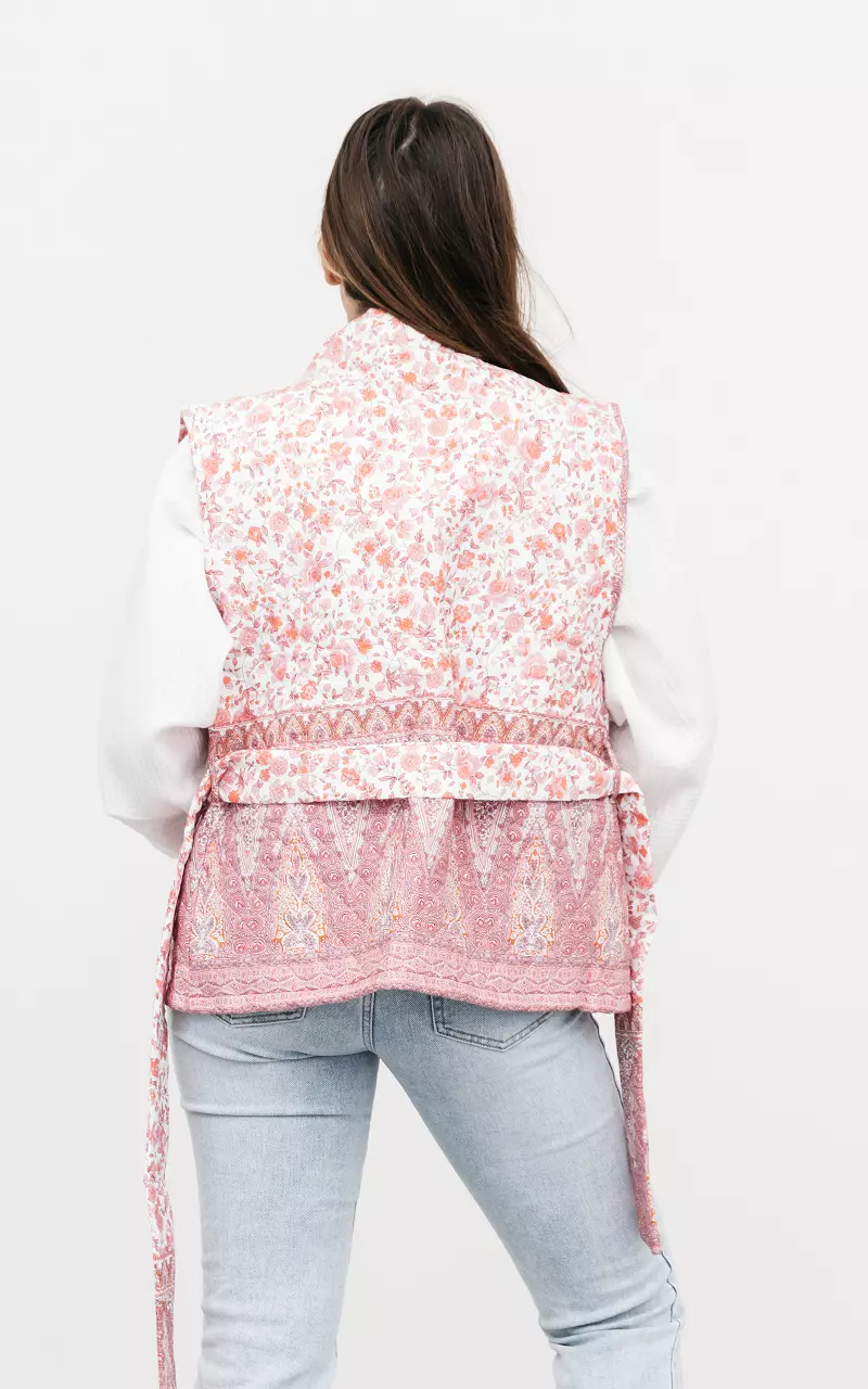 Waistcoat with floral print White Light Pink
