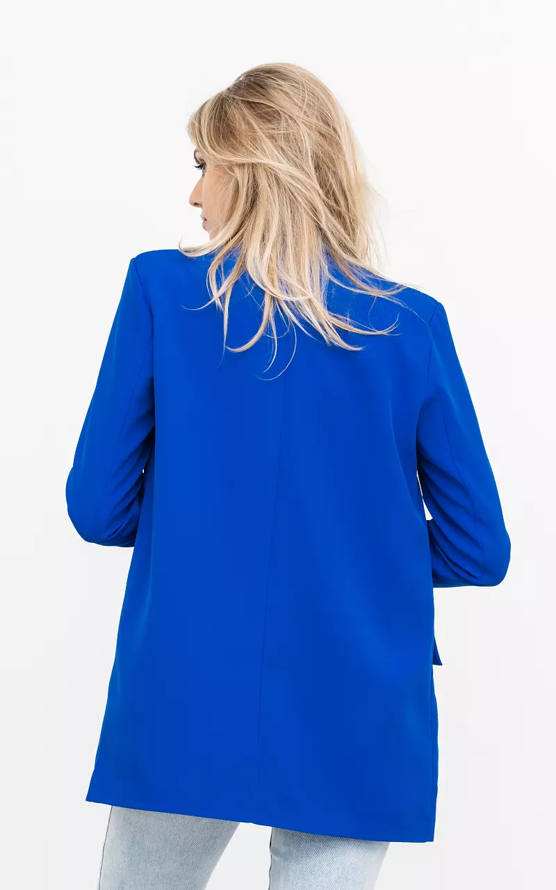 Oversized blazer met schoudervulling Kobalt Blauw