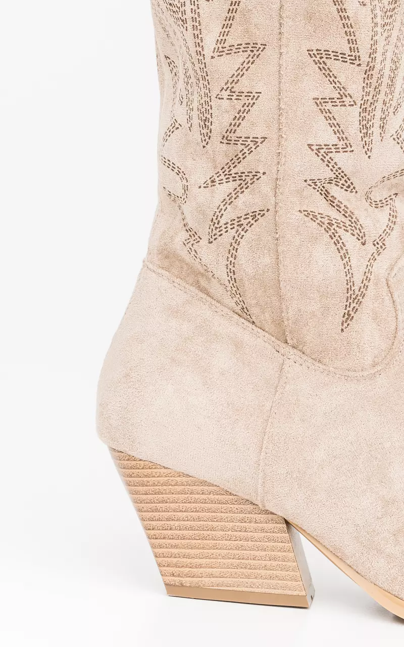 Boots with suede look Taupe