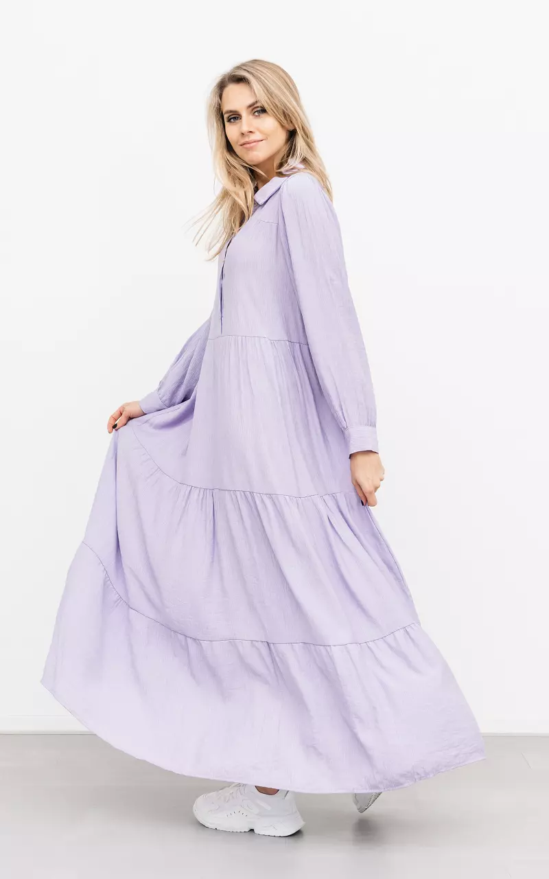 Maxi dress with buttons Lilac