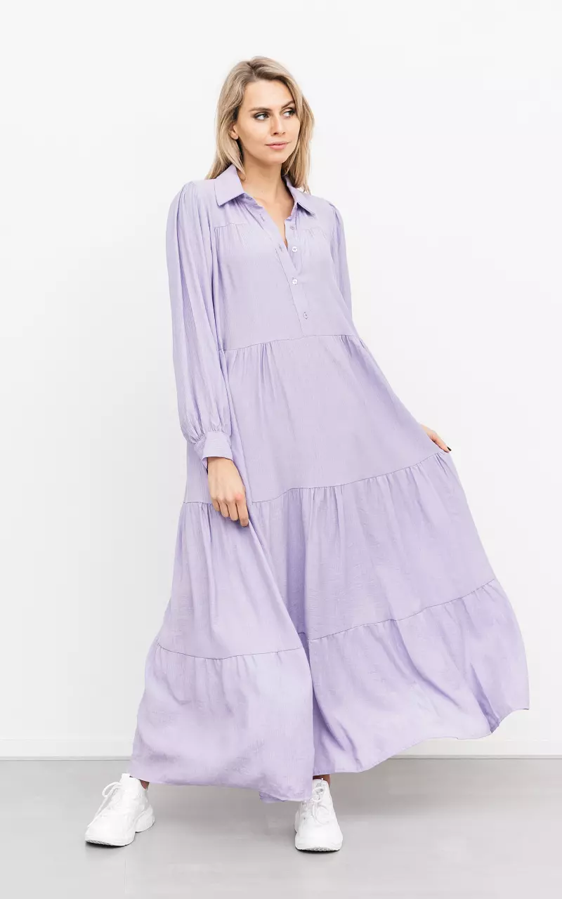 Maxi dress with buttons Lilac
