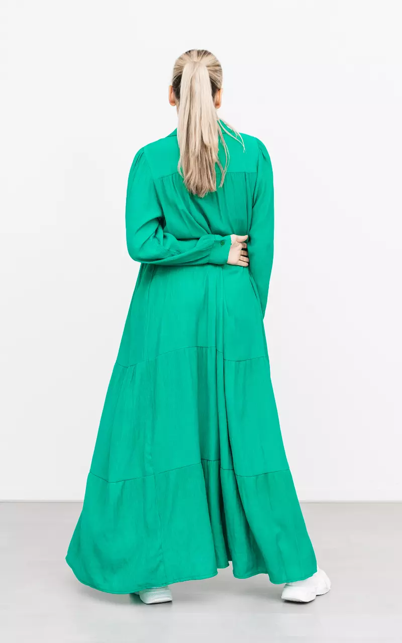 Maxi jurk met knoopjes Groen