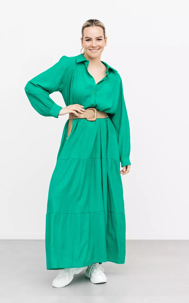 Maxi dress with buttons Green