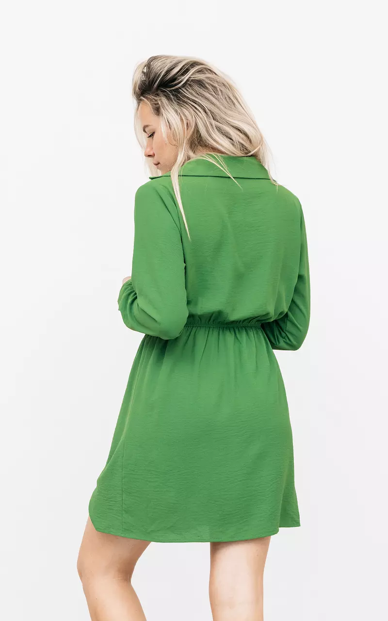 Dress with elasticated waist Green