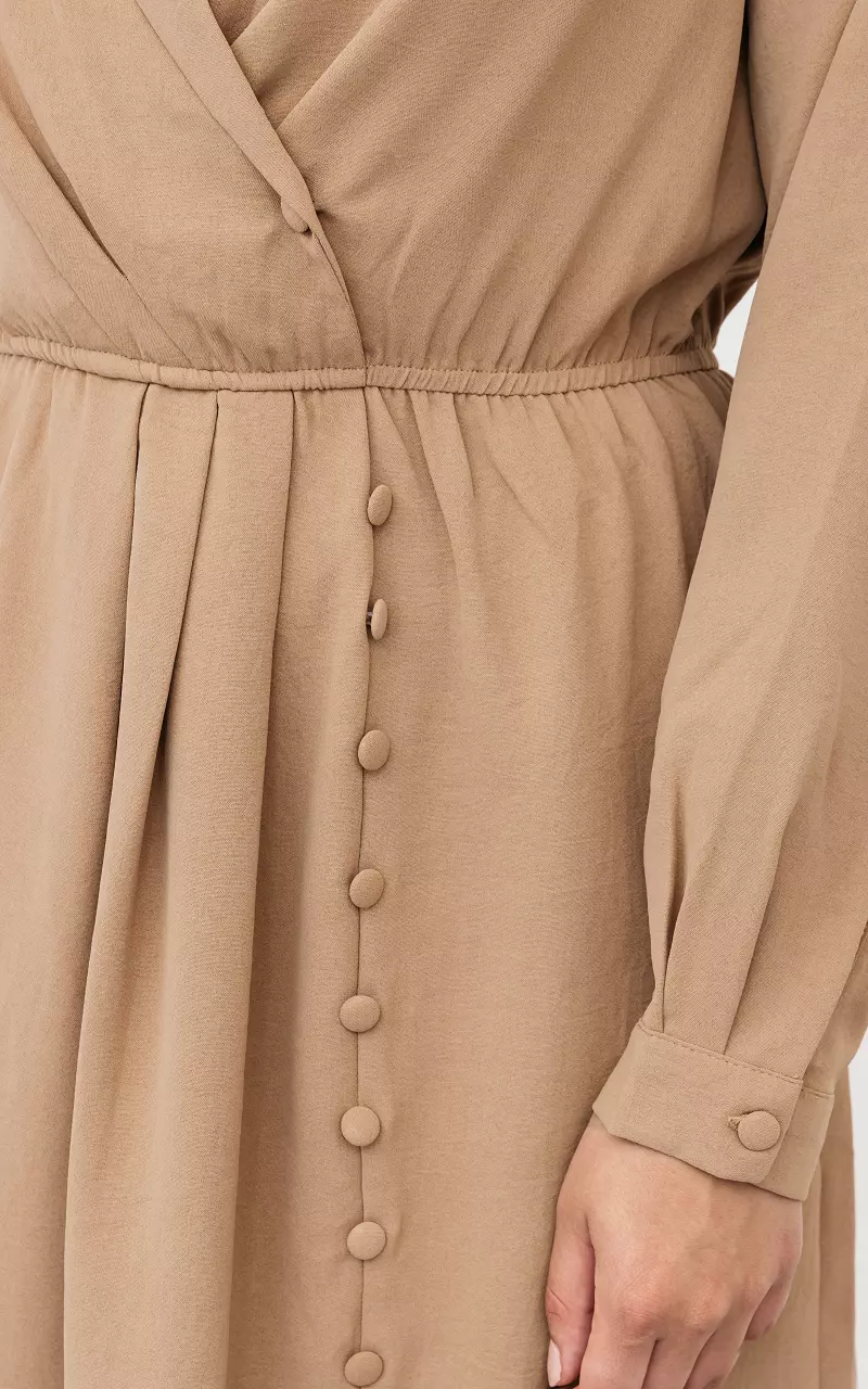 Dress with elasticated waist Light Brown
