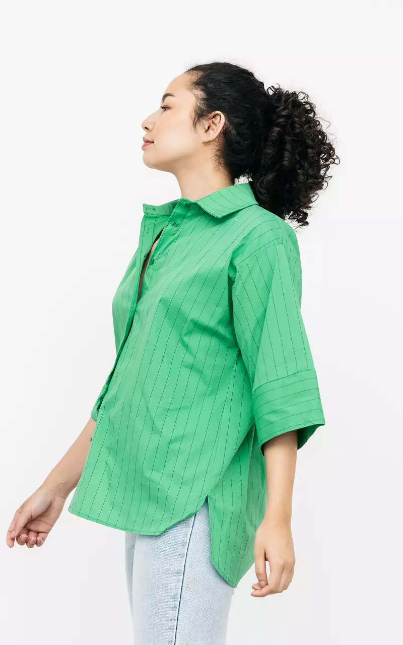 Blouse with short sleeves Green