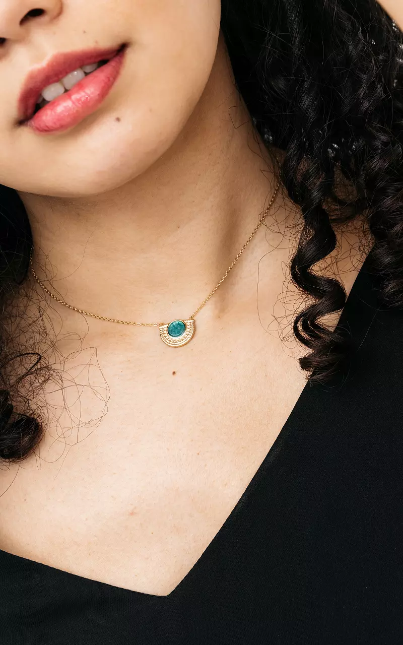Necklace with coloured stone Gold Mint