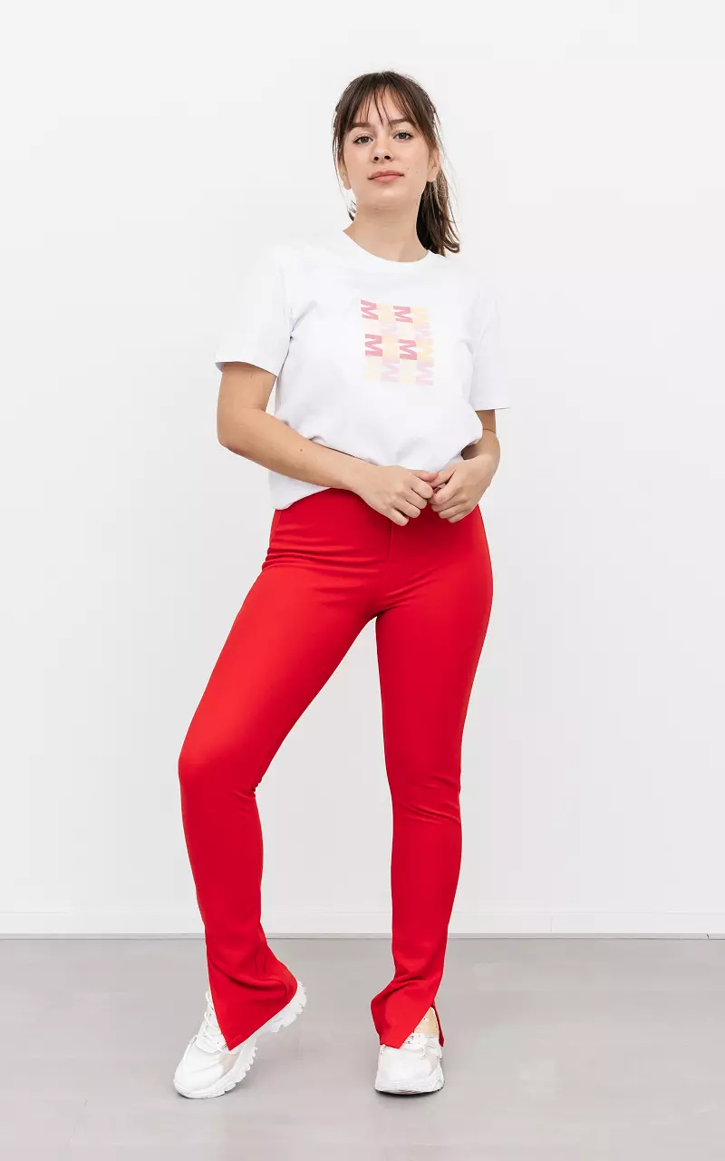 Pants with split Red