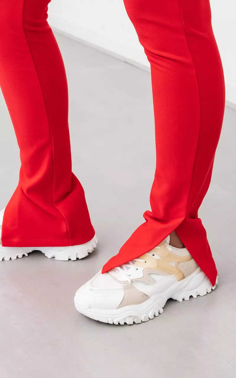 Pants with split Red