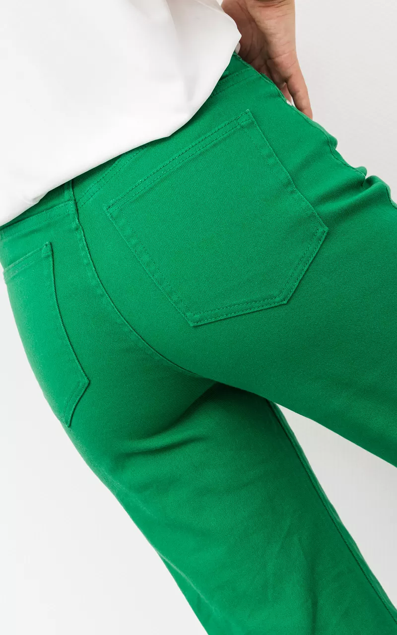 High-waist coloured jeans Green