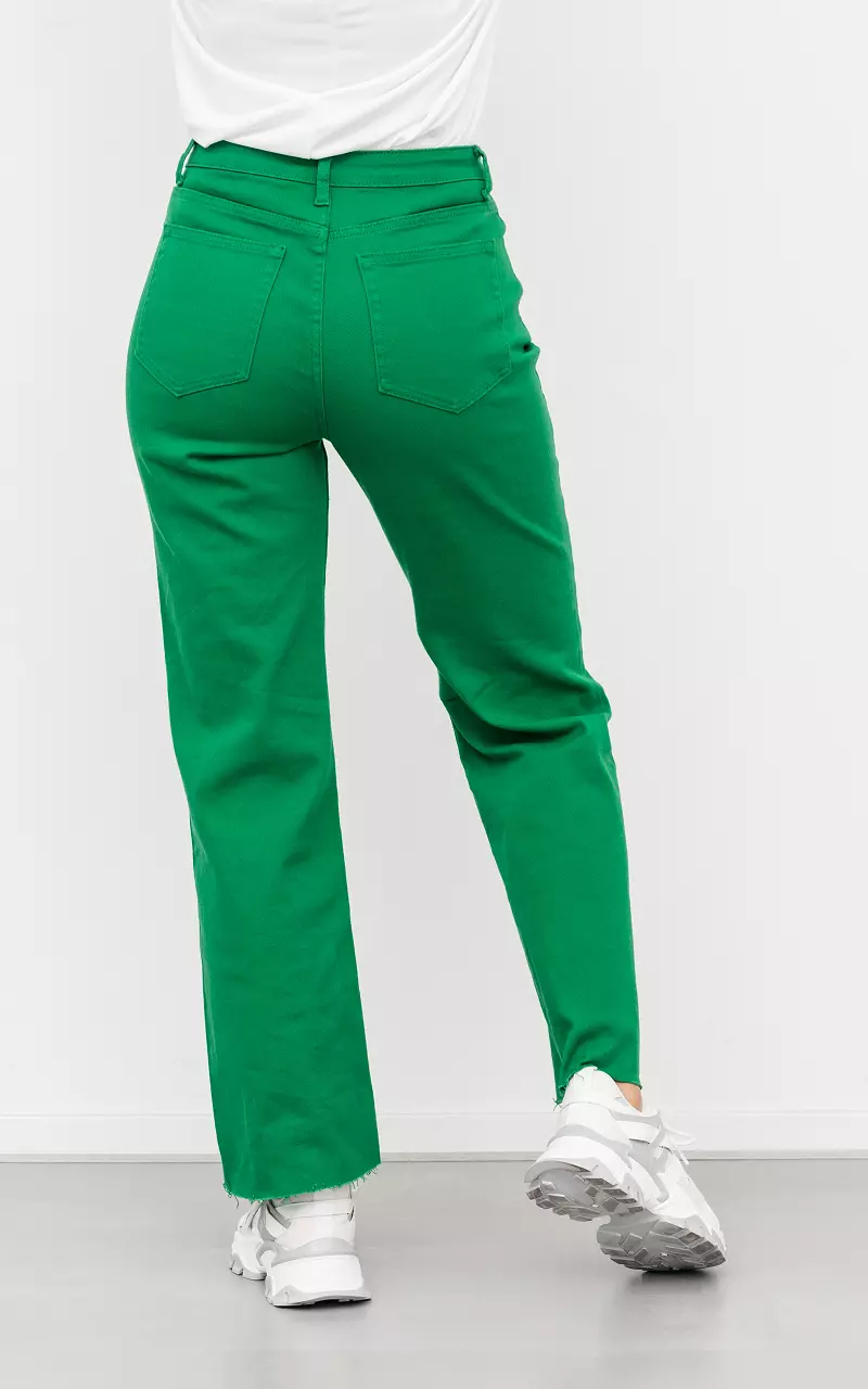 High waist gekleurde jeans Groen