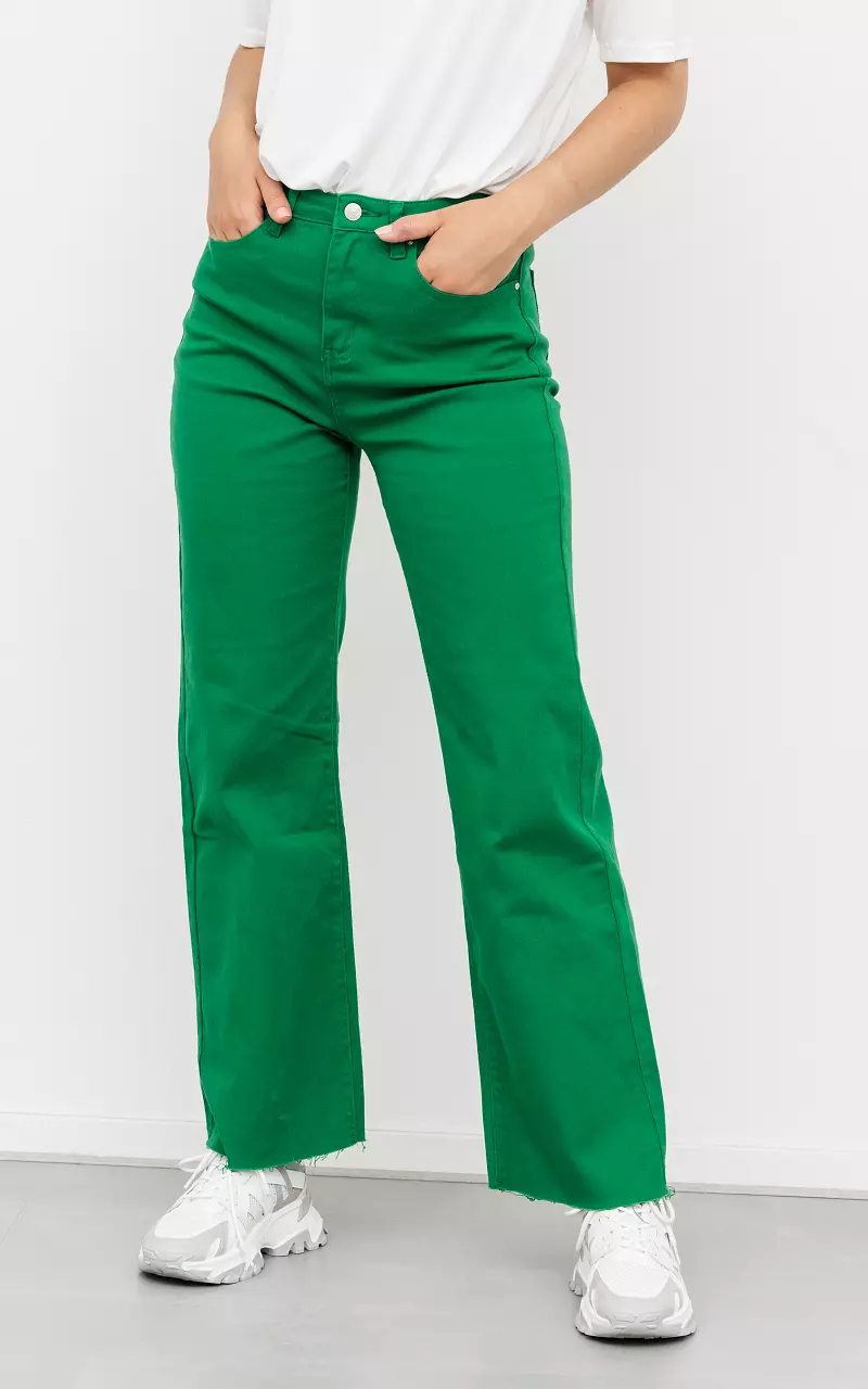 High waist gekleurde jeans Groen