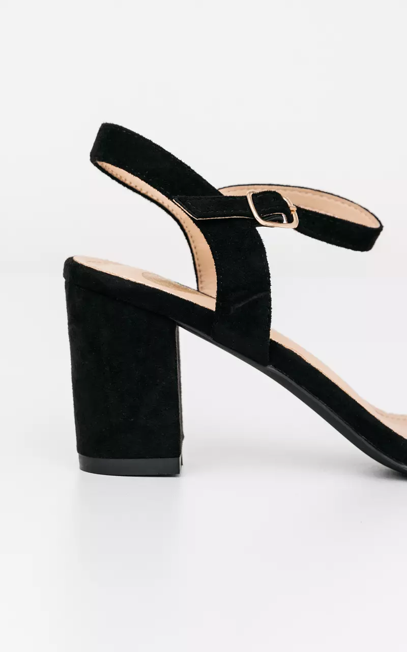 Suede look heels Black