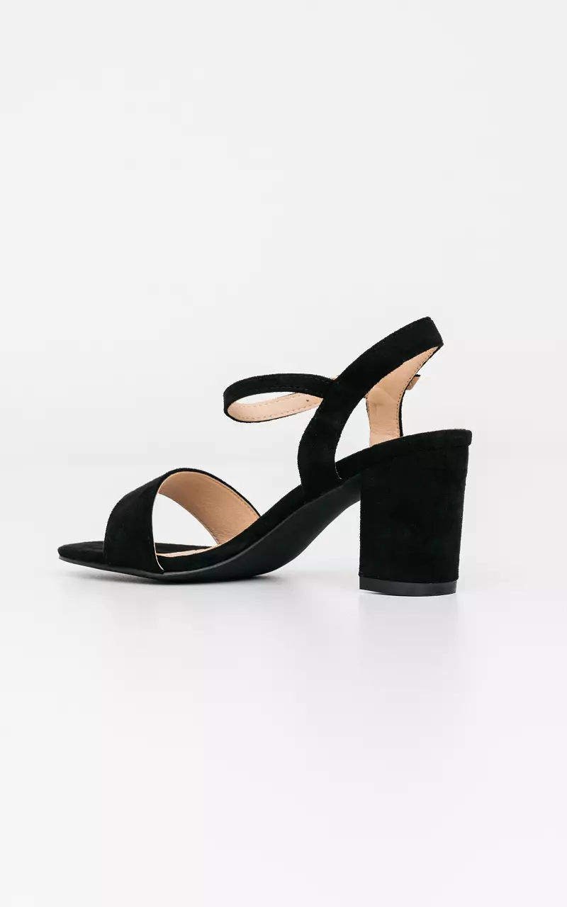 Suede look heels Black