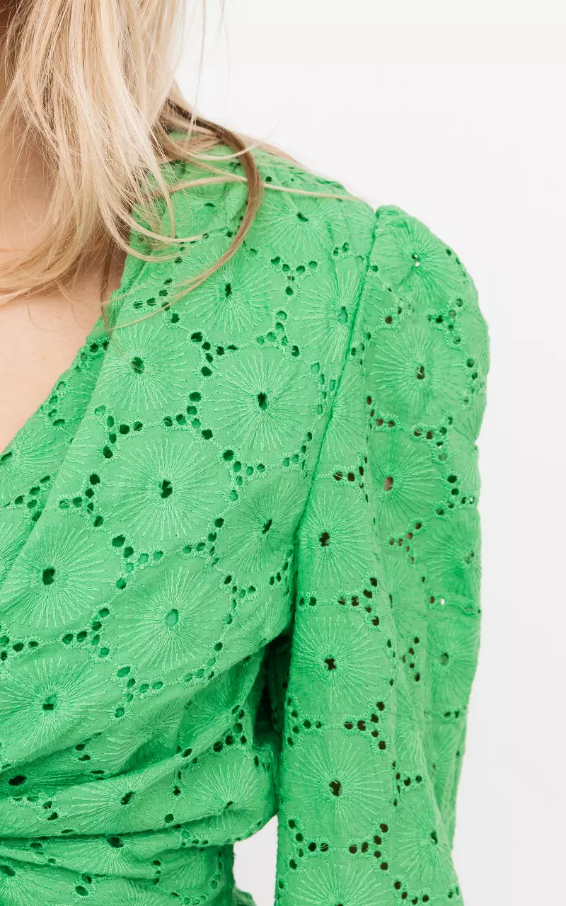 Crop top with embroidered details Green
