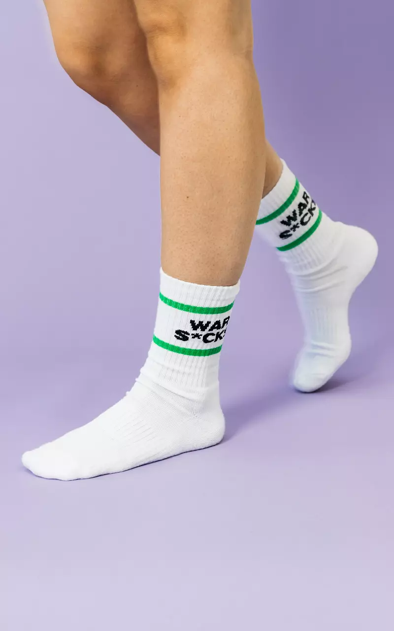 Cotton “War Socks” White Green