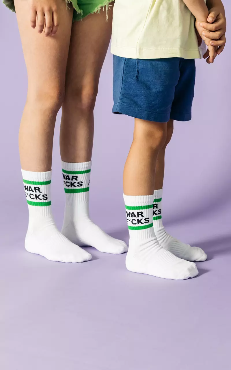 Cotton “War Socks” White Green