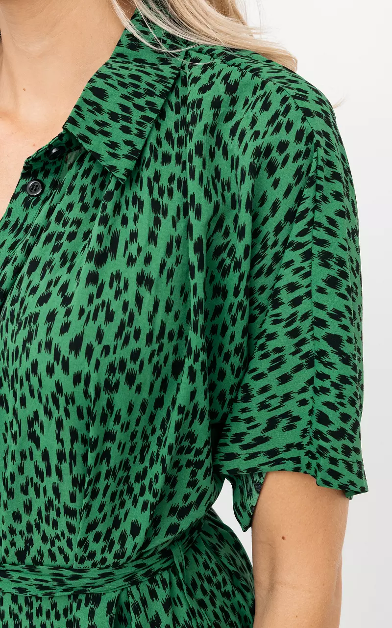 Maxi-Kleid mit Leopardenprint Grün Schwarz