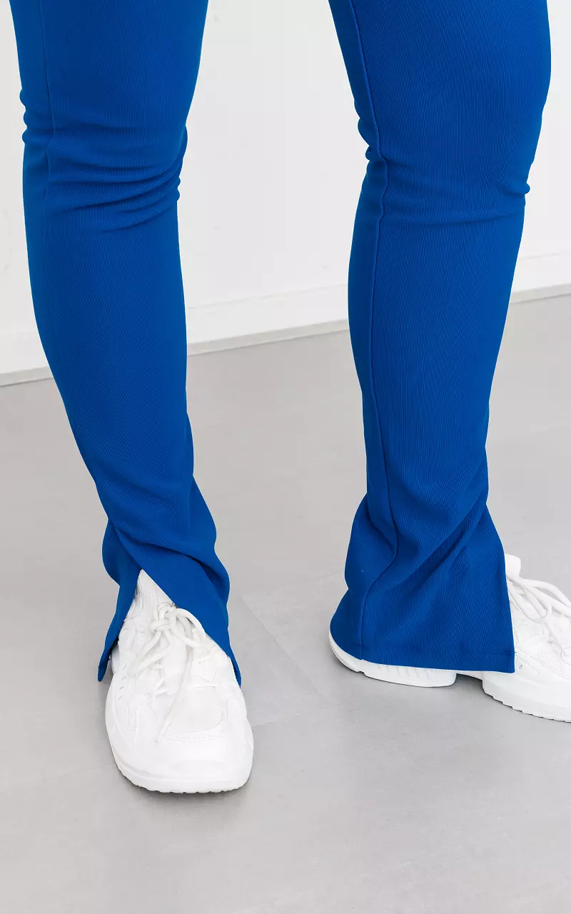 Hose mit Seitenschlitz Blau