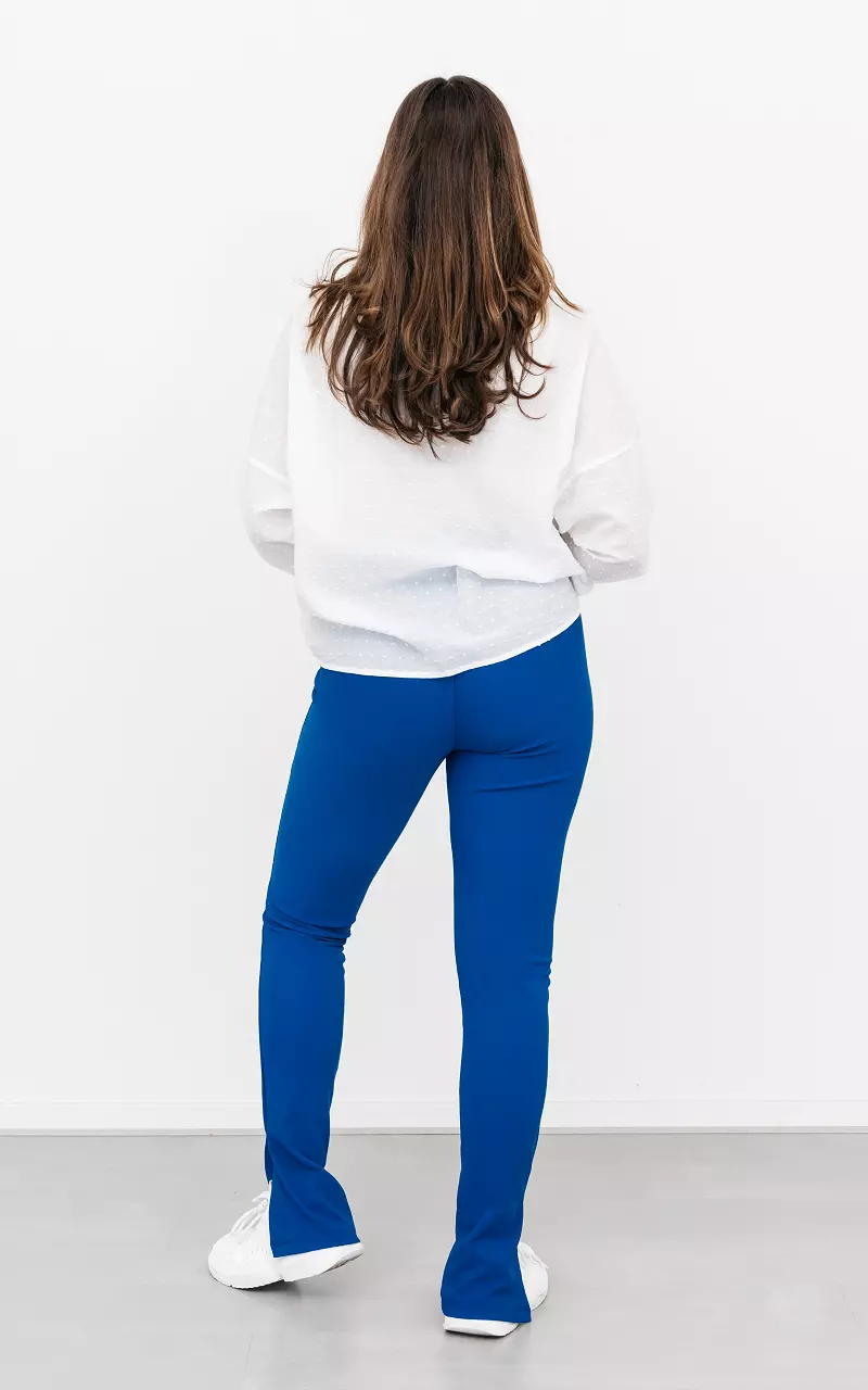 Pants with split Blue