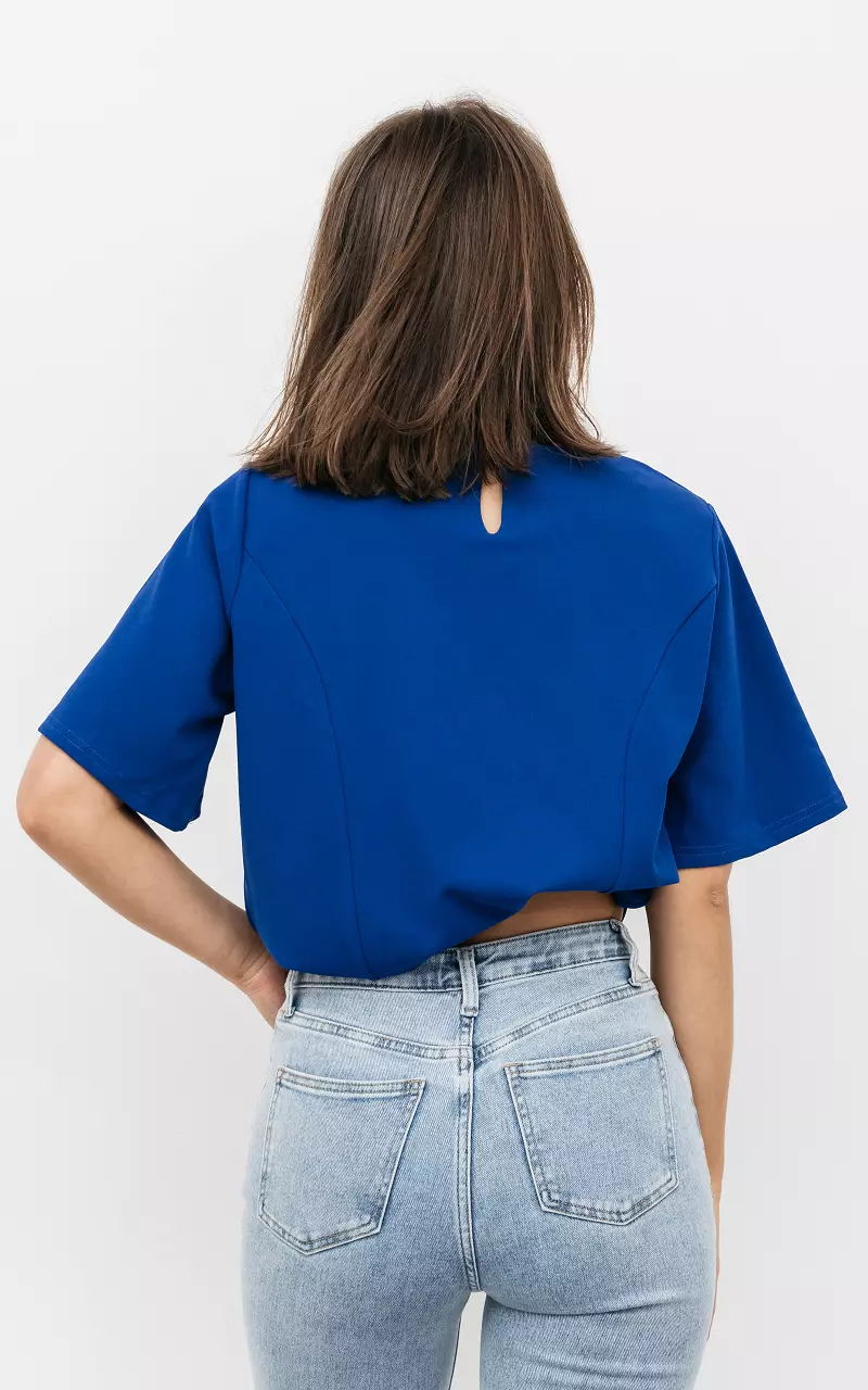 Shirt met ronde hals Kobalt Blauw
