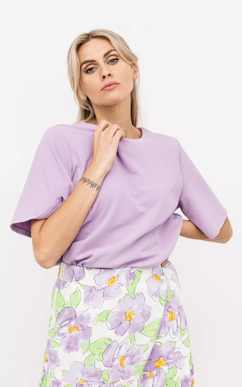 Shirt with round neck Lilac