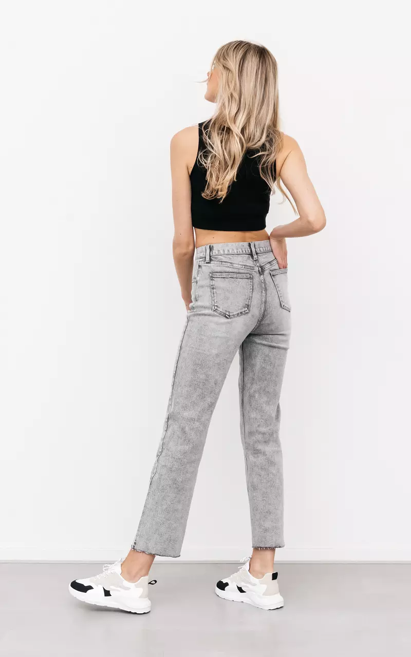 High waist 5-pocket jeans Light Grey