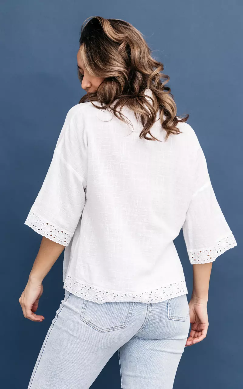 Blouse with embroidered details White
