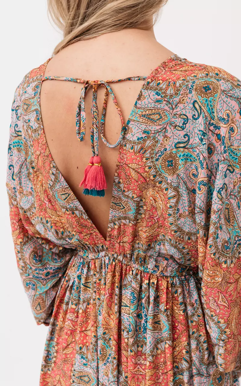 Maxi jurk met paisley print Lichtroze Blauw