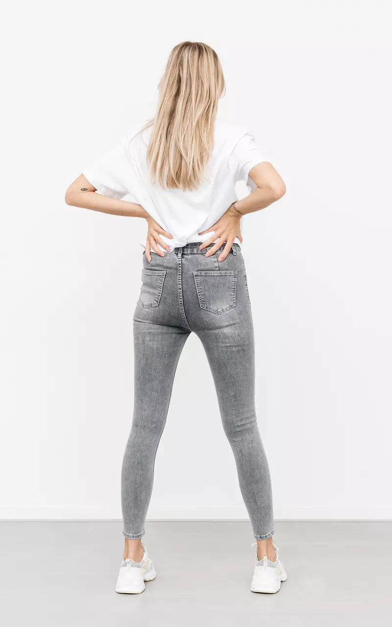 High waist skinny jeans Grijs
