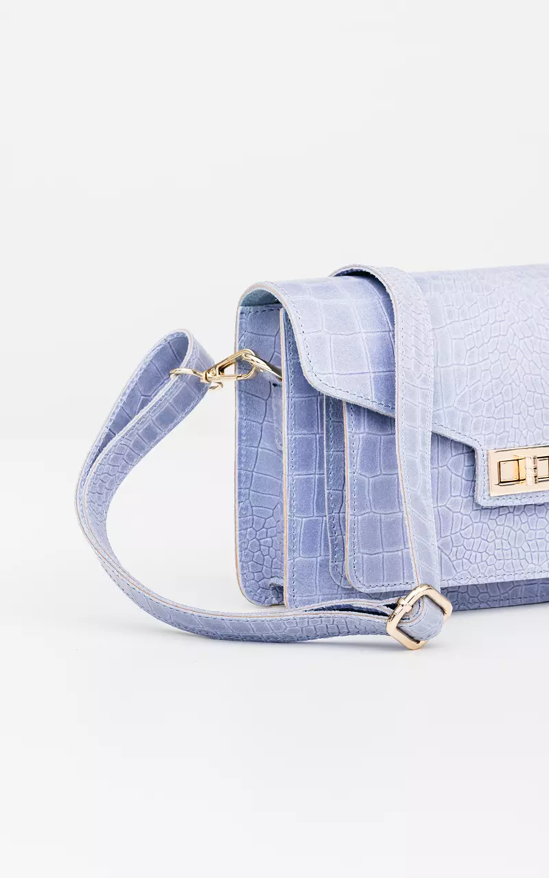 Leather bag with gold-coated details Blue