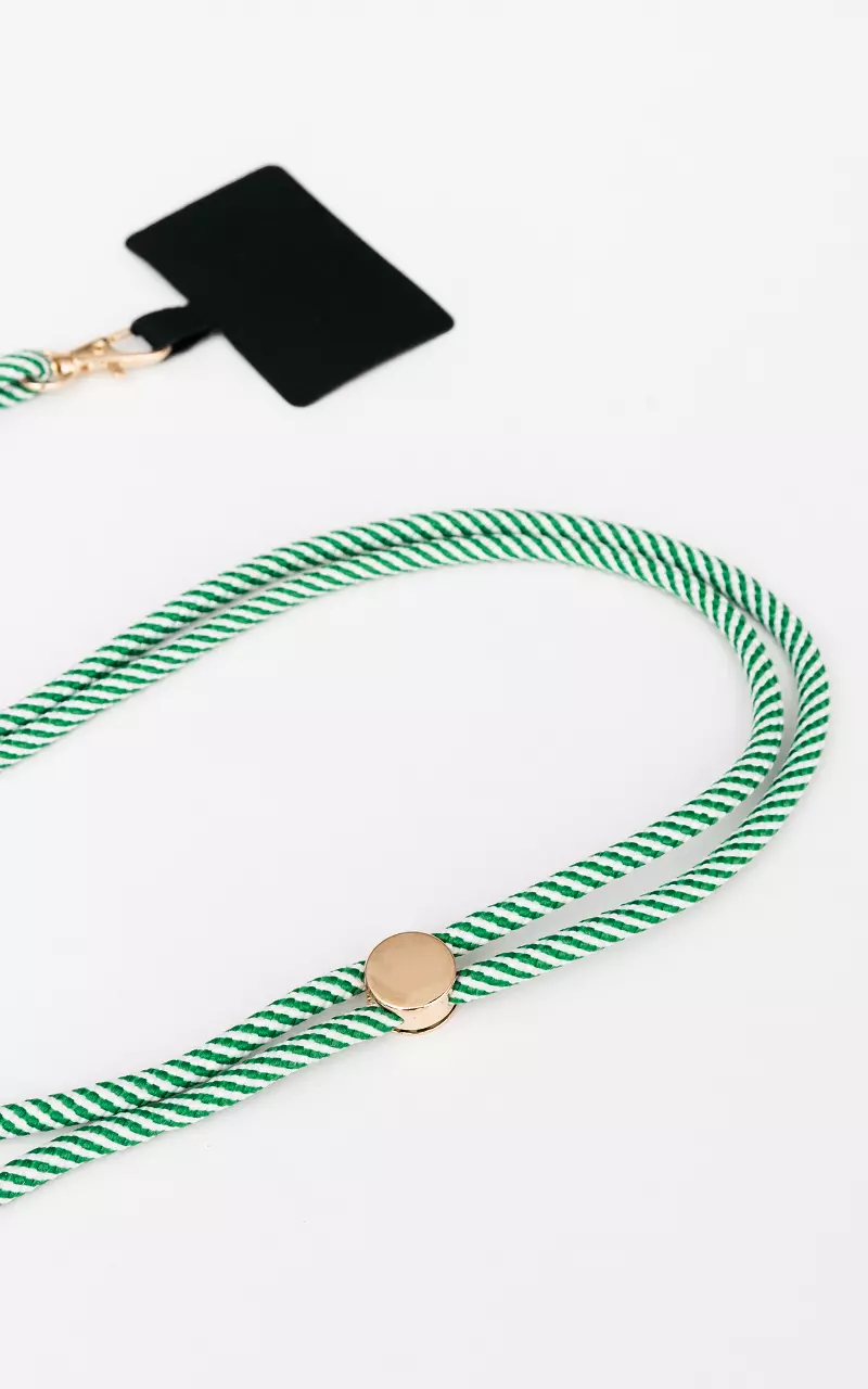 Telephone cord with gold-coated details Green White