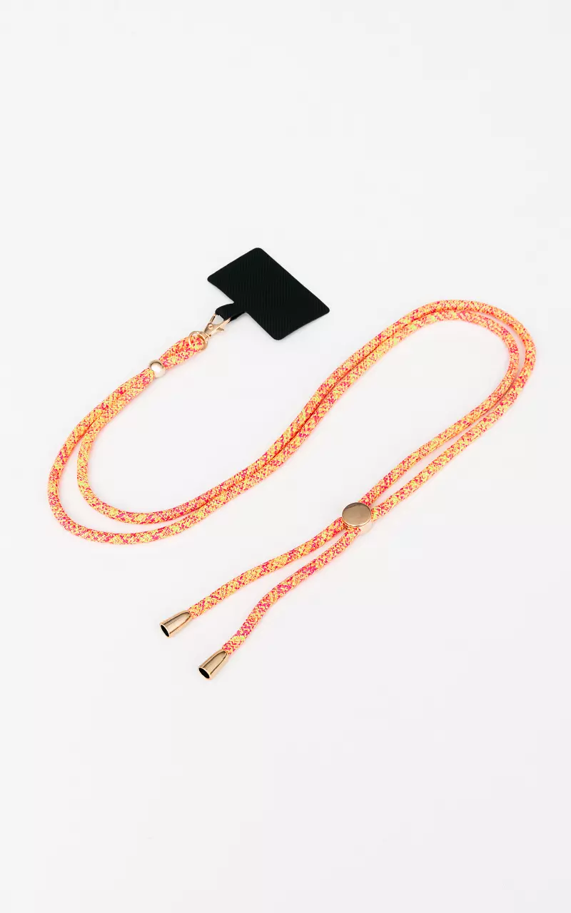 Handy-Kette mit goldfarbenen Details Orange Pink