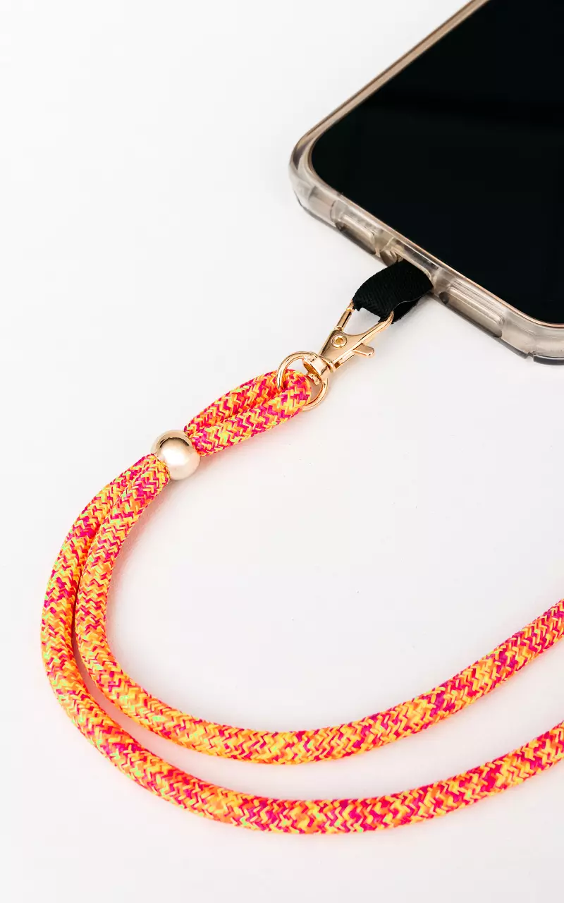 Telephone cord with gold-coated details Orange Pink