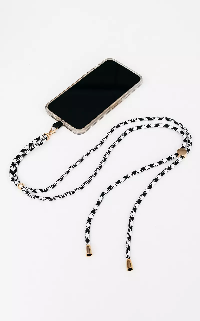 Telephone cord with gold-coated details Black White