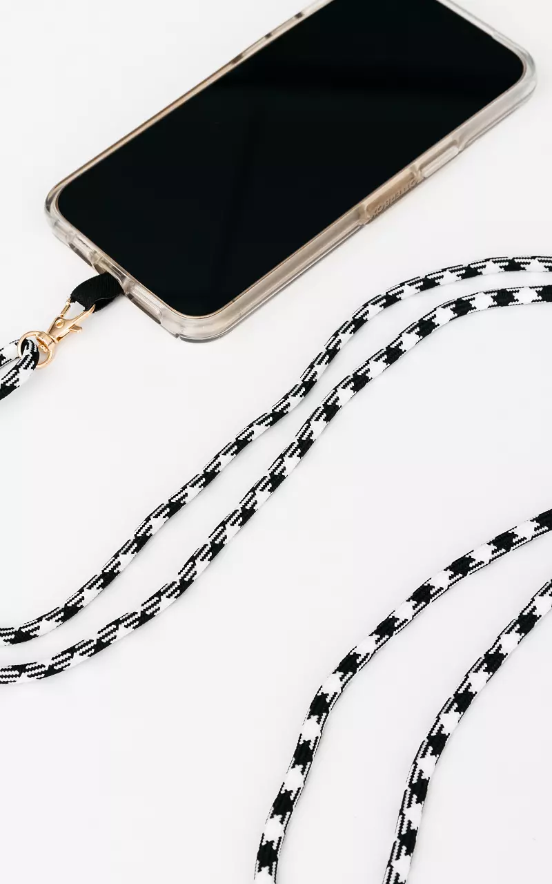 Telephone cord with gold-coated details Black White