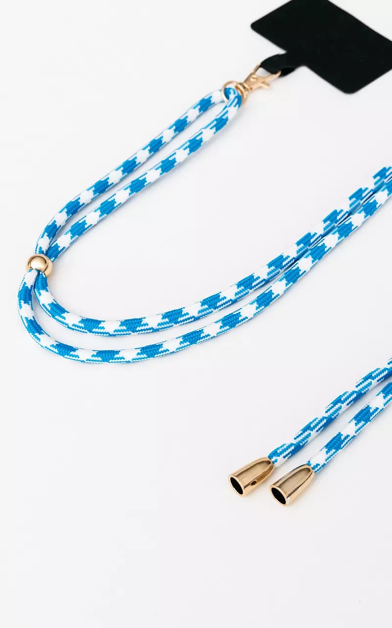 Telephone cord with gold-coated details Blue White