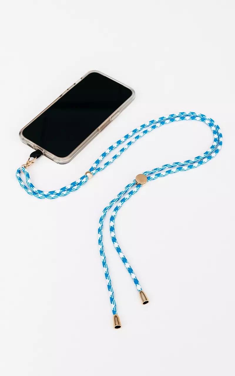 Telephone cord with gold-coated details Blue White