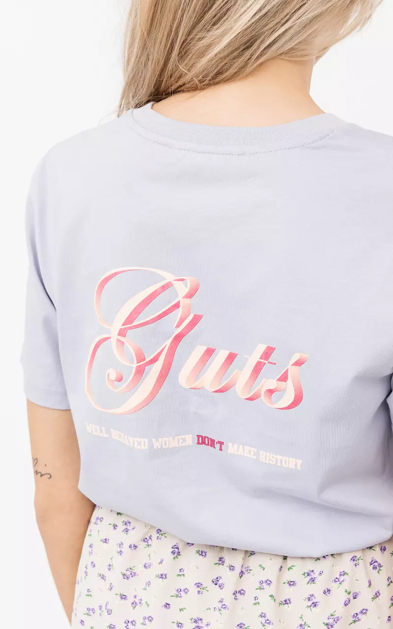 Cotton shirt with butterfly print Lilac
