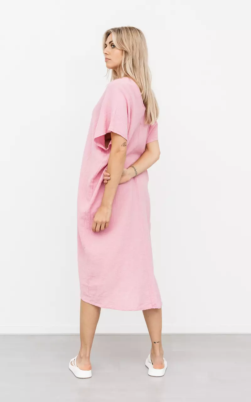 Maxi jurk met v-hals Roze