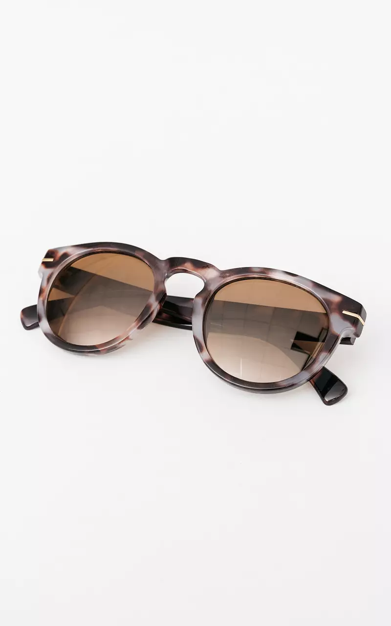 Sunglasses with gold-coloured details Light Grey Dark Brown