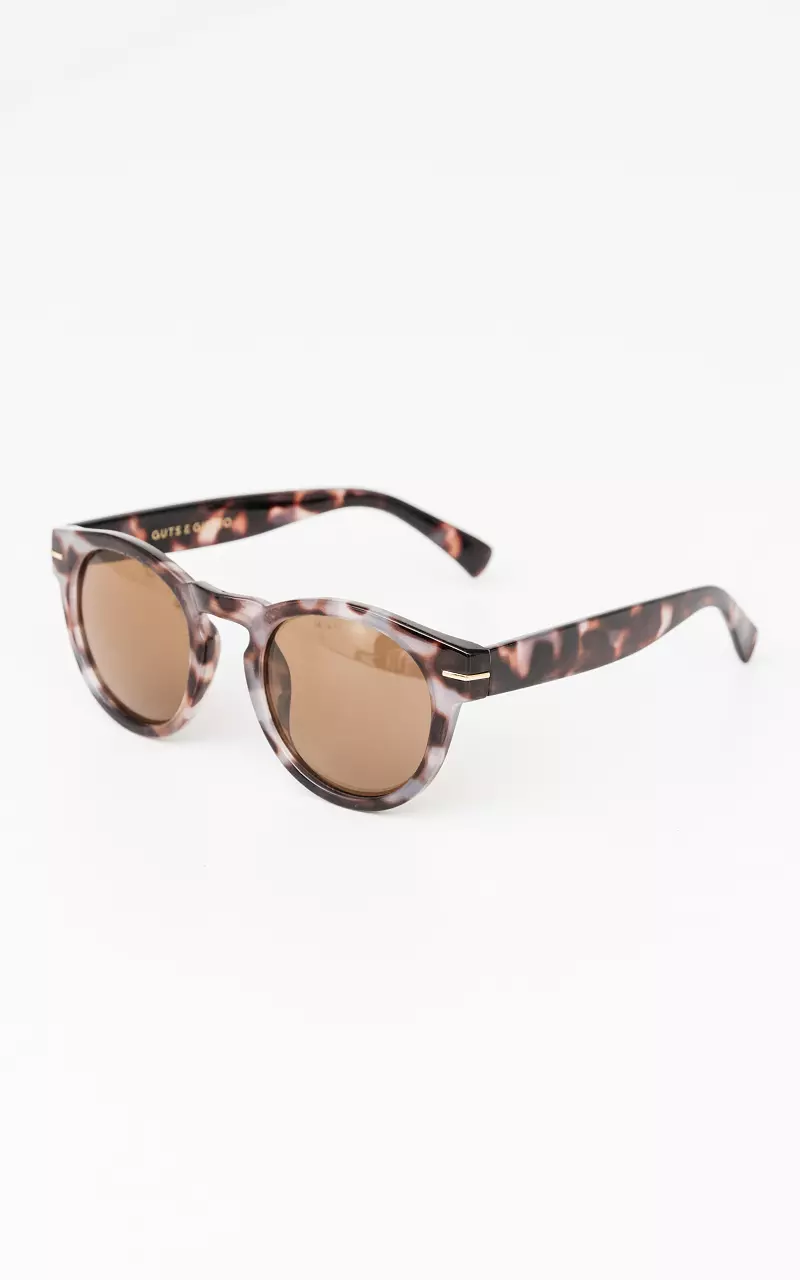 Sunglasses with gold-coloured details Light Grey Dark Brown