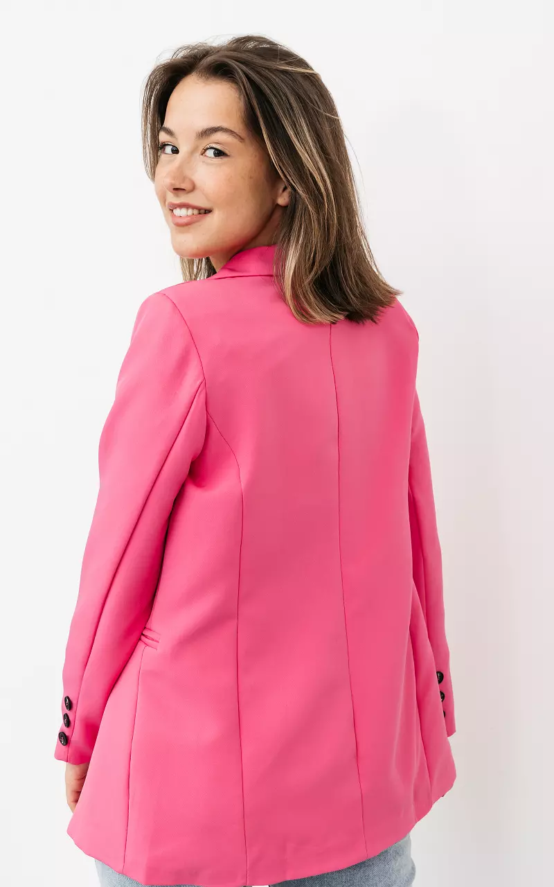 Double-breasted blazer with shoulder pads Pink