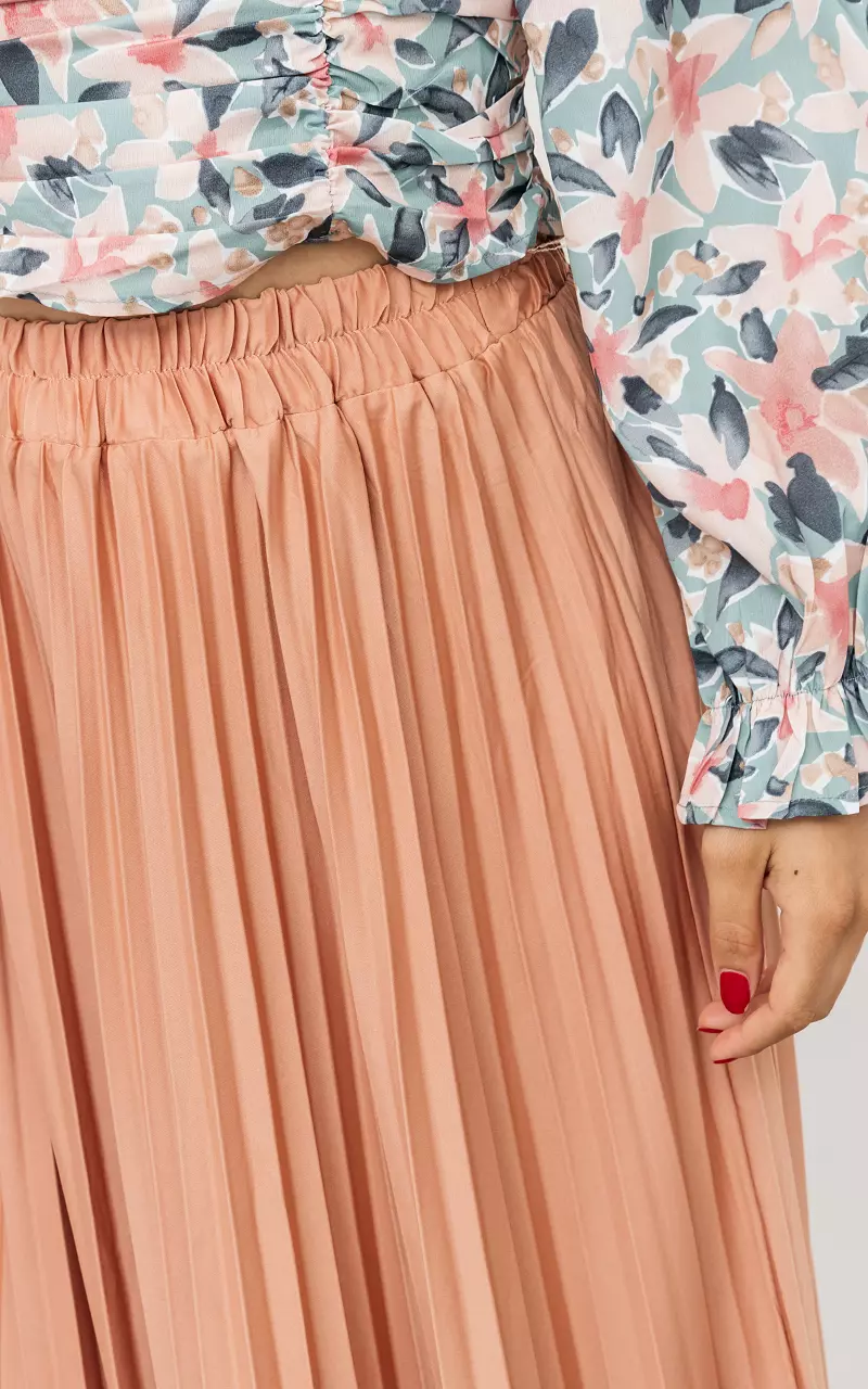 Maxi pleated skirt Mauve Pink