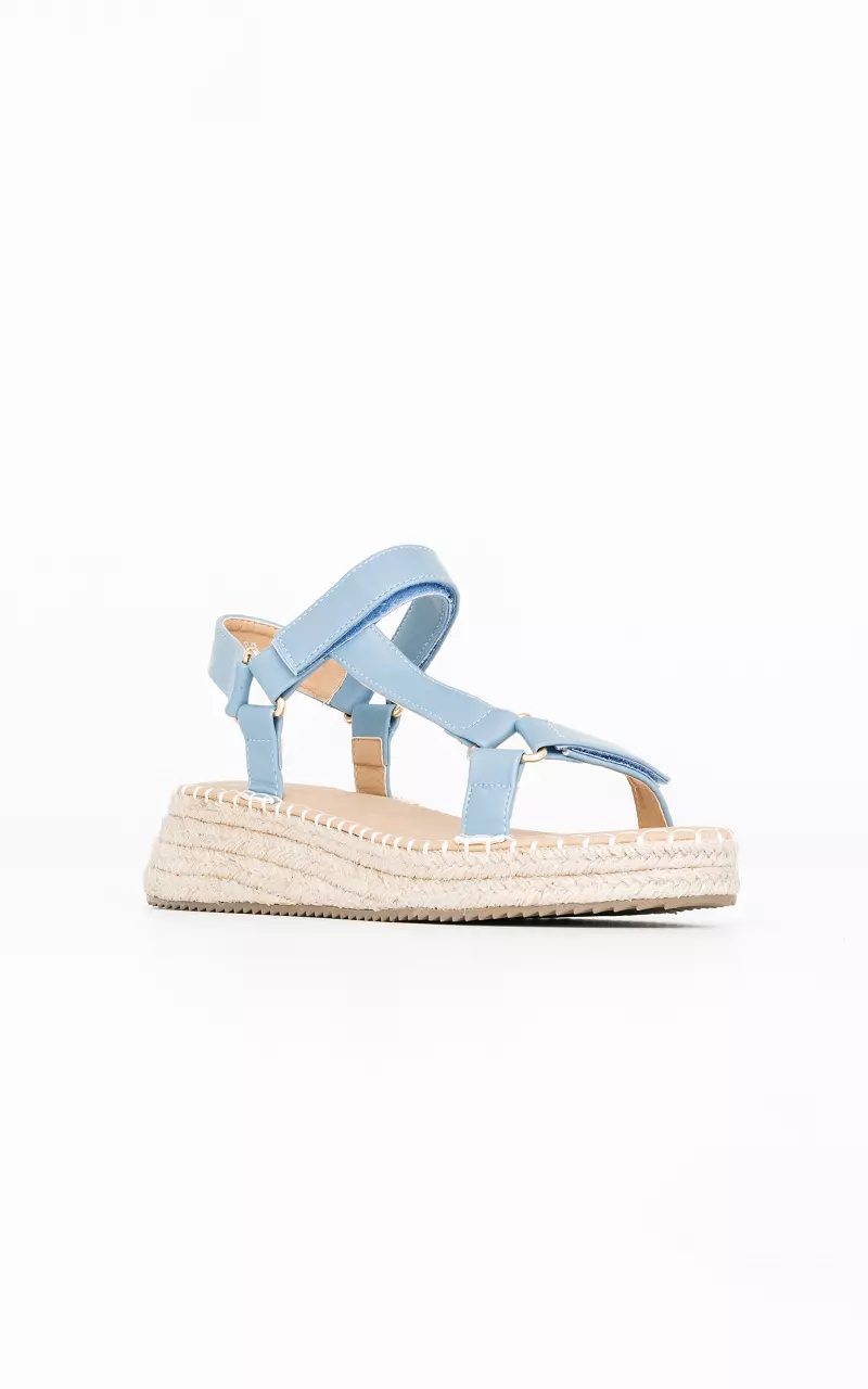 Sandaal met gevlochten zool Blauw