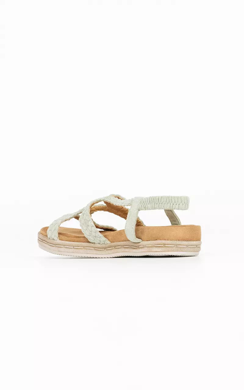 Sandals with braided band Green