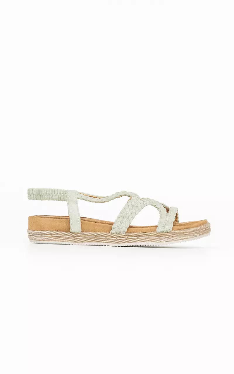Sandals with braided band Green