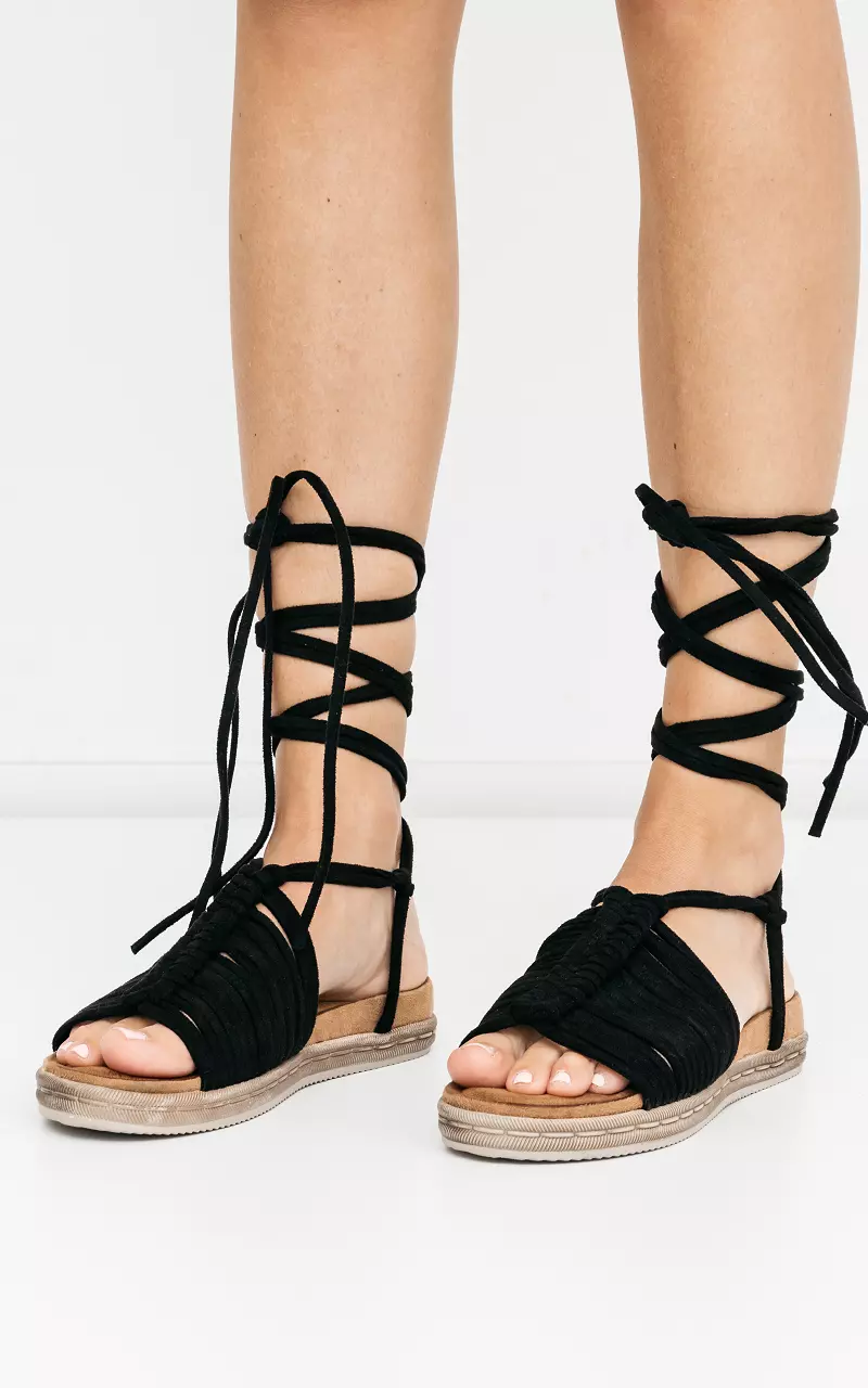 Sandals with laces Black